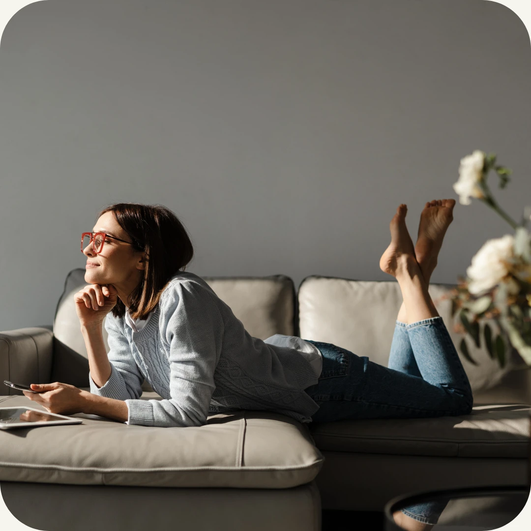 Girl on sofa