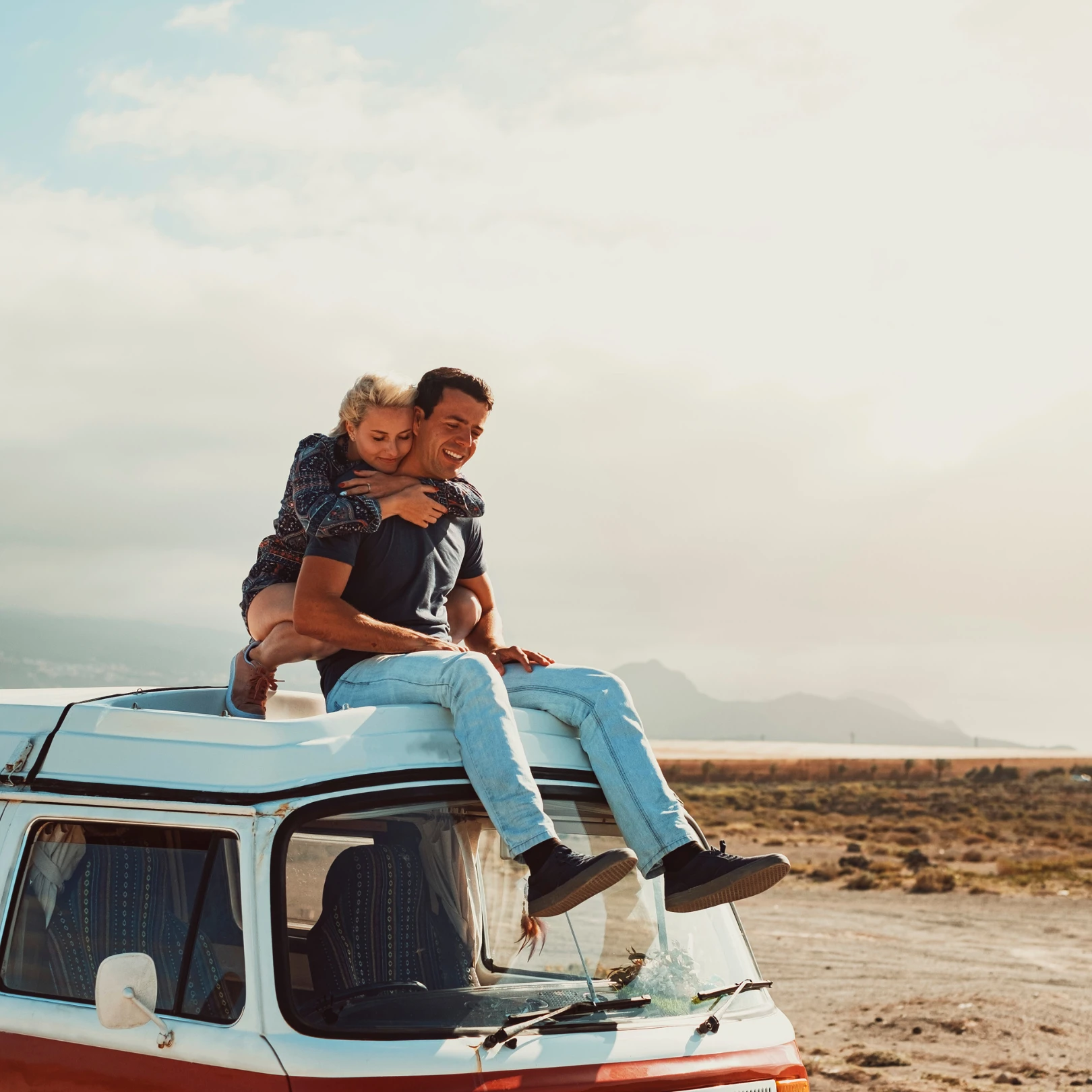 A couple traveling